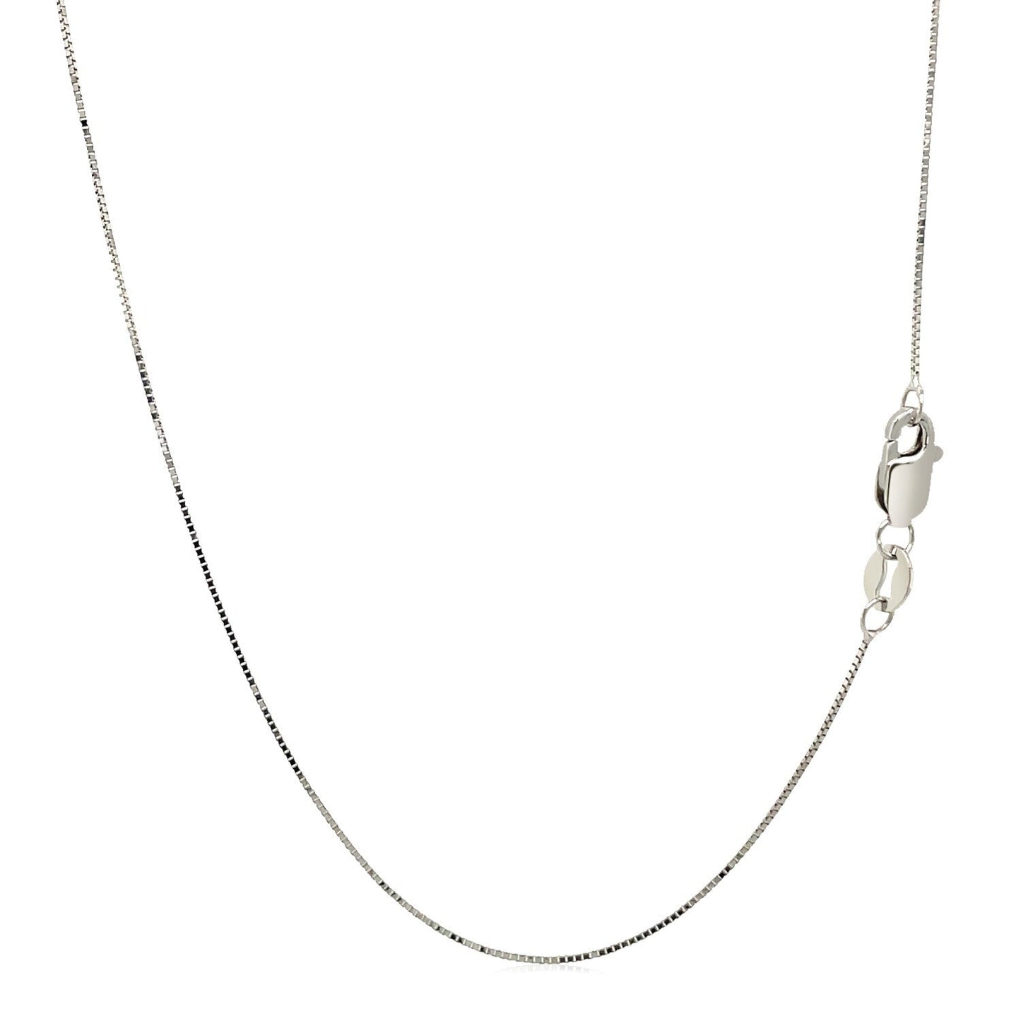 Cadena clásica de oro blanco de 10k (0,45 mm)