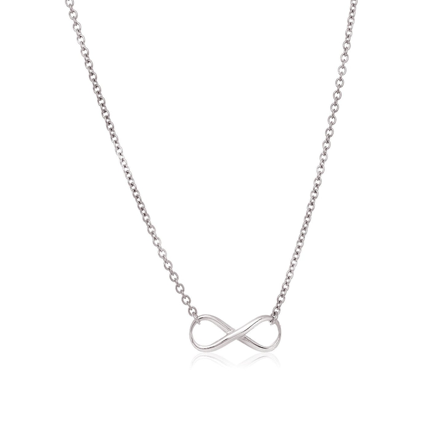 Collar de plata de ley con símbolo de infinito