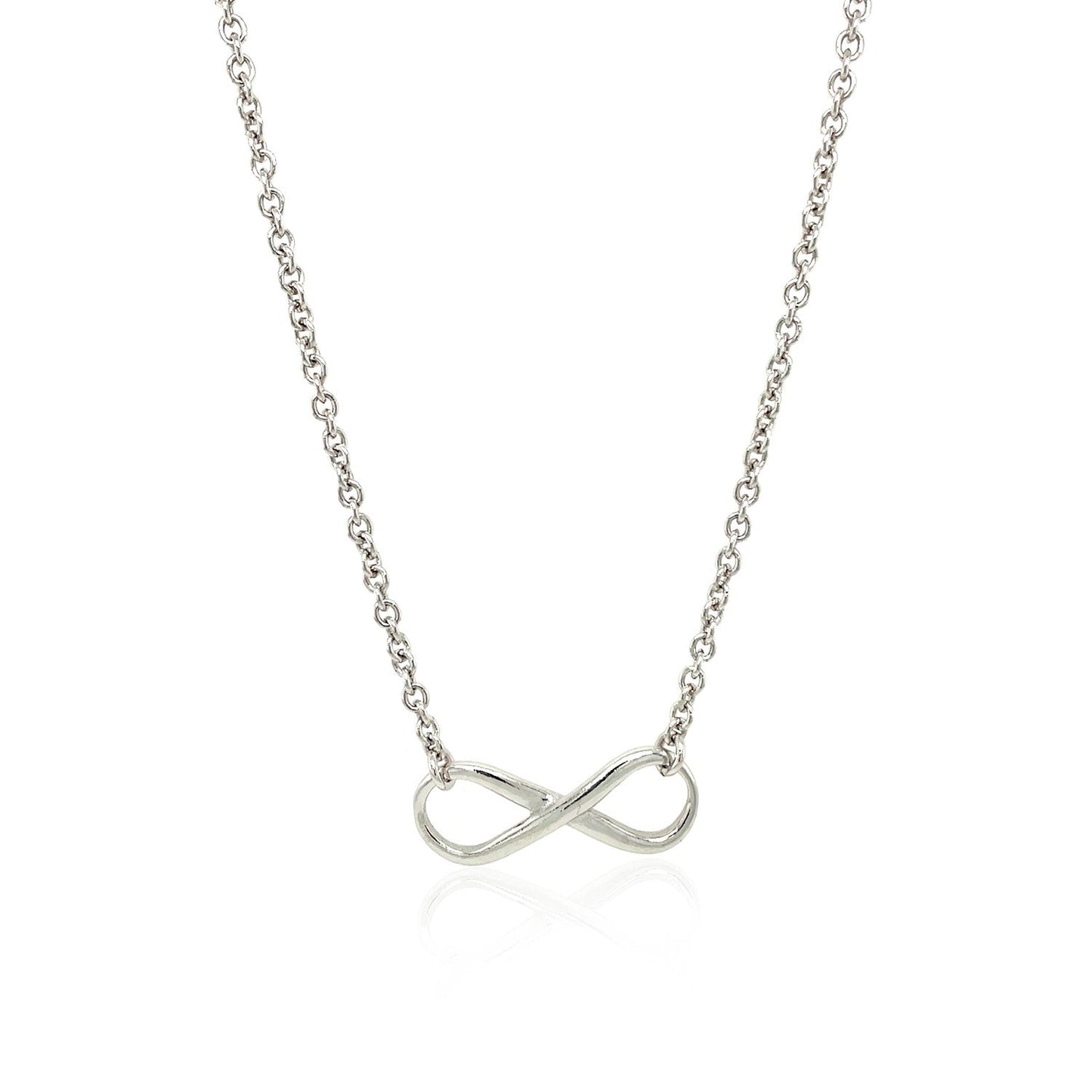 Collar de plata de ley con símbolo de infinito
