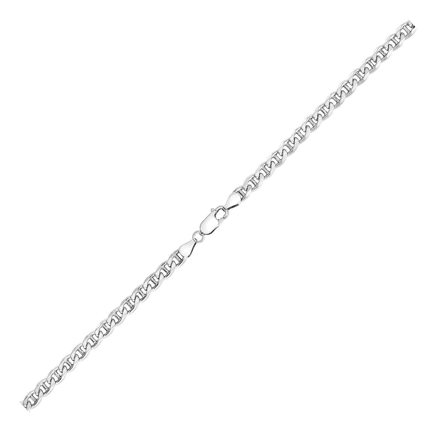 Cadena Mariner de Plata de Ley con Baño de Rodio de 5,6 mm