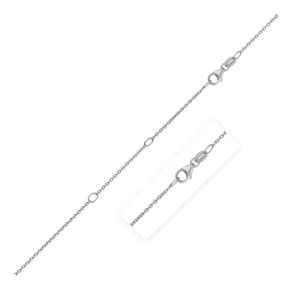 Cadena de cable doble extensible en oro blanco de 14k (1.2mm)