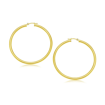 Pendientes de aro pulidos de oro amarillo de 10k (30 mm)