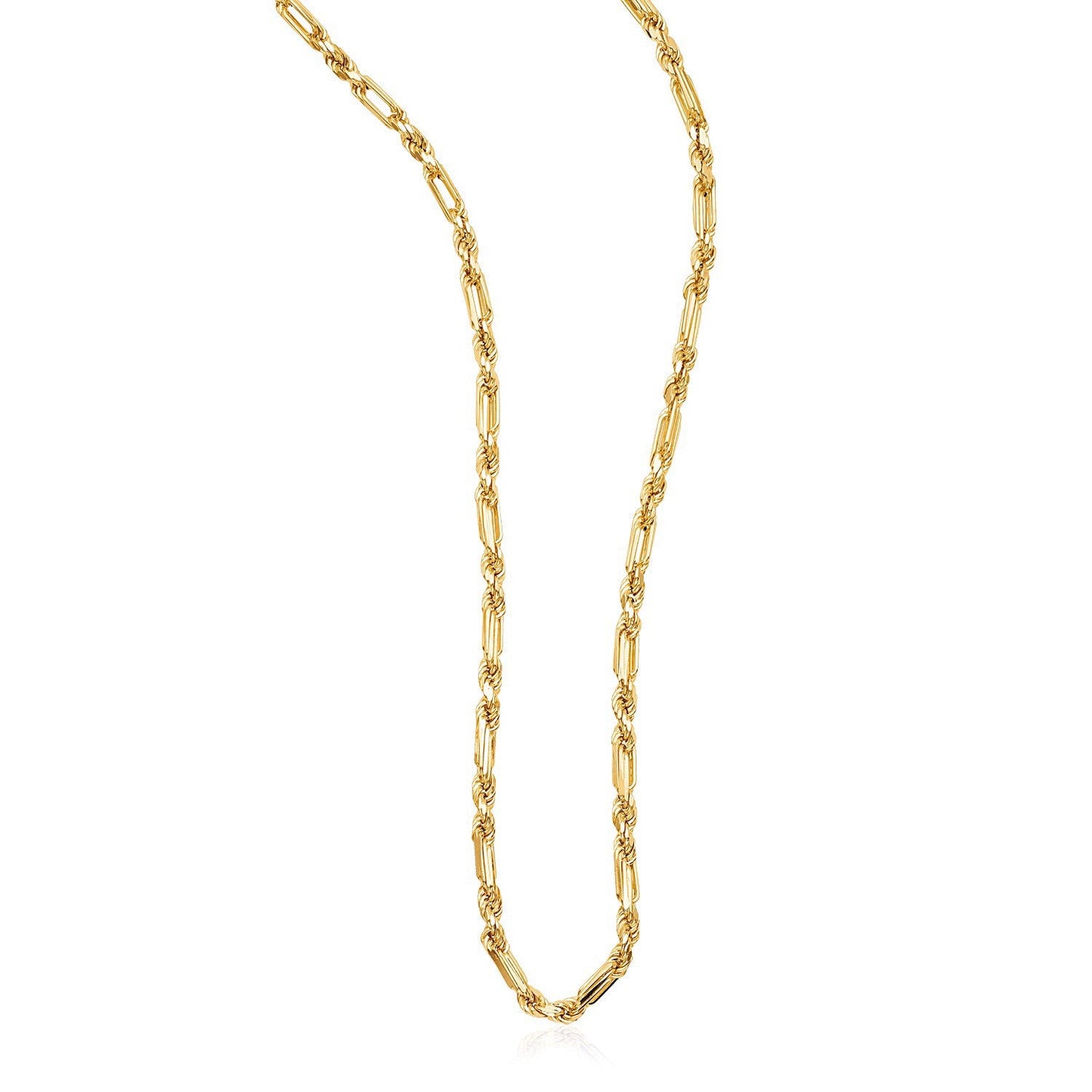 Collar de cadena Figaro de oro amarillo de 14 quilates