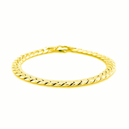 Pulsera de eslabones cubanos de oro amarillo de 14 quilates