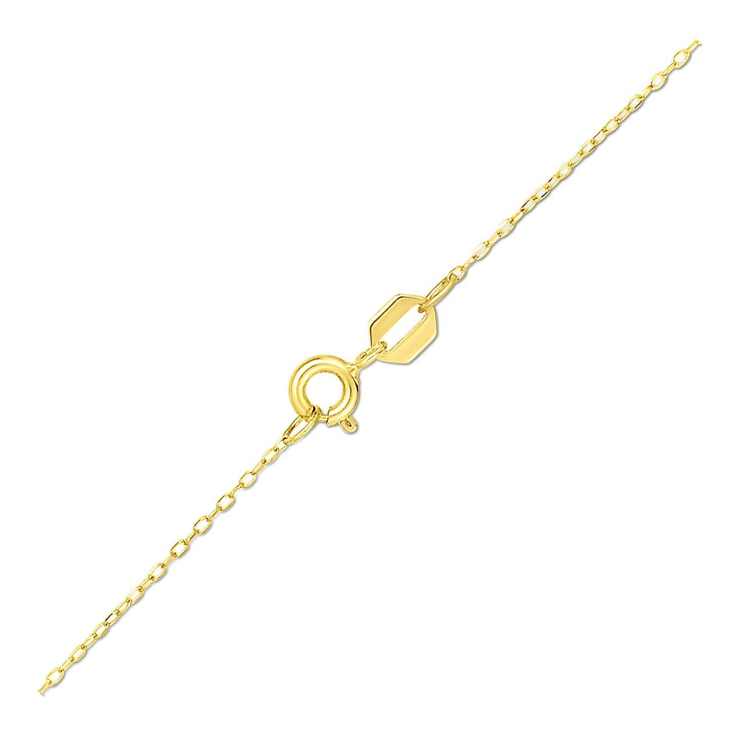 Collar de trébol de cuatro hojas de oro amarillo de 14 quilates
