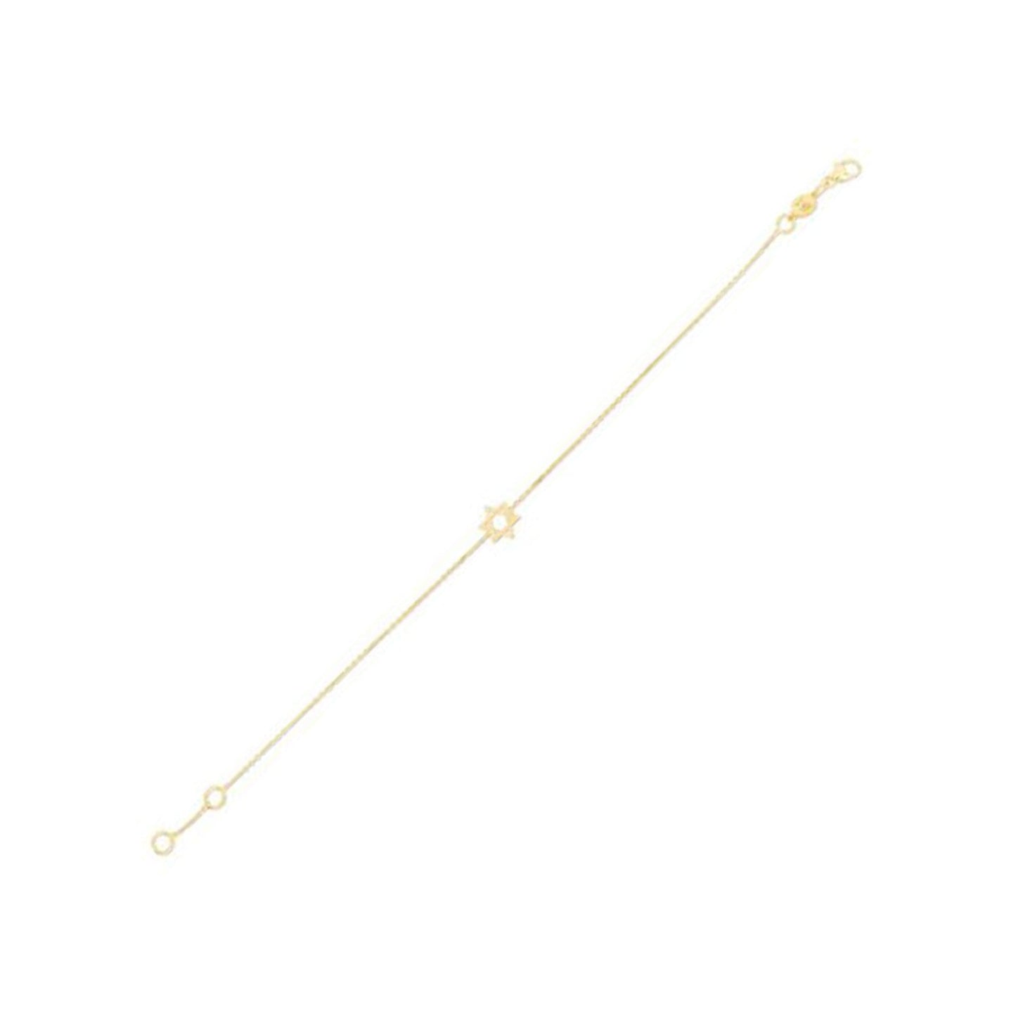Pulsera de Oro Amarillo de 14k con Estrella de David
