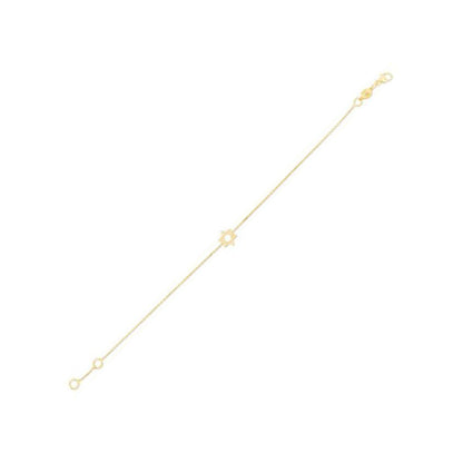 Pulsera de Oro Amarillo de 14k con Estrella de David