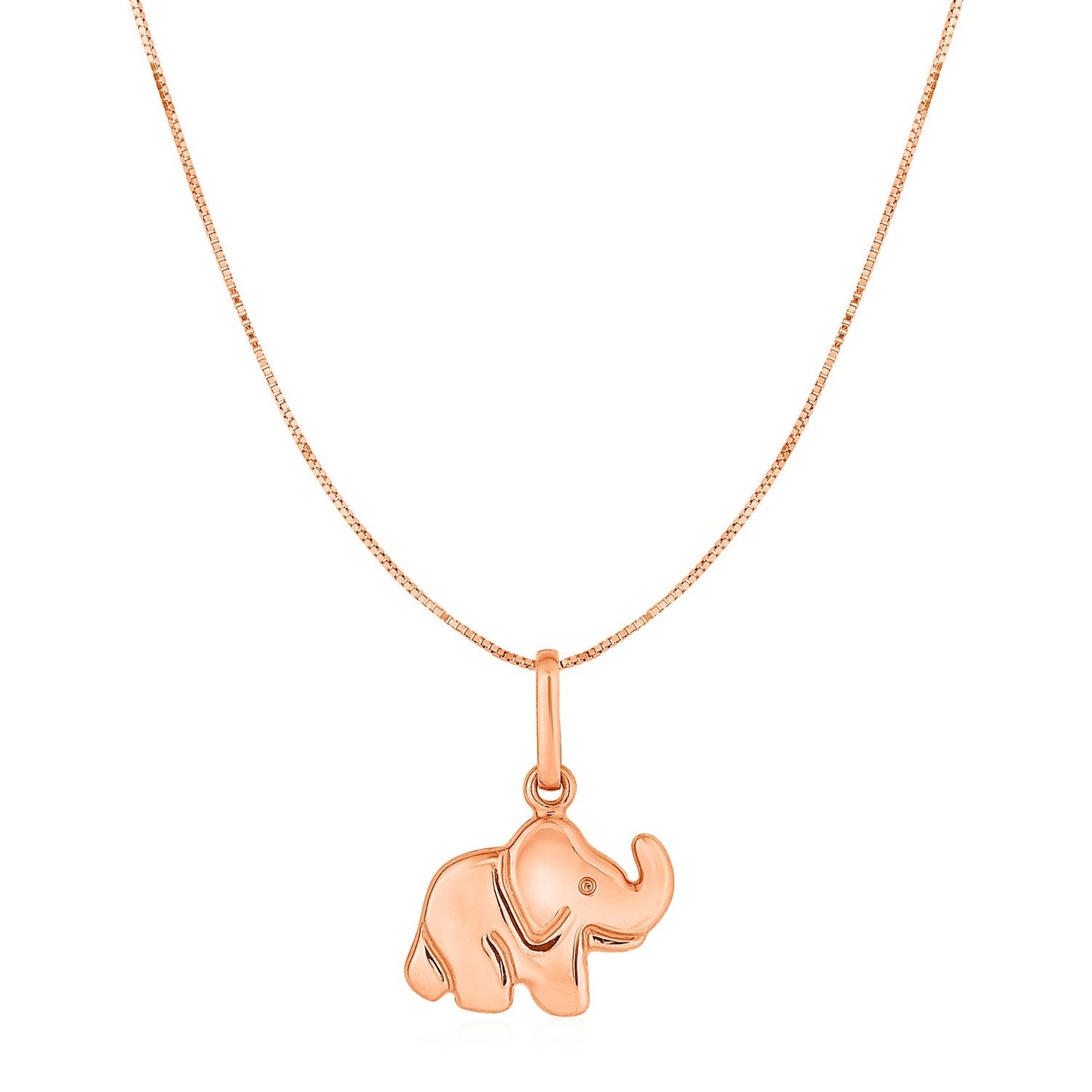 Colgante de elefante en oro rosa de 10k