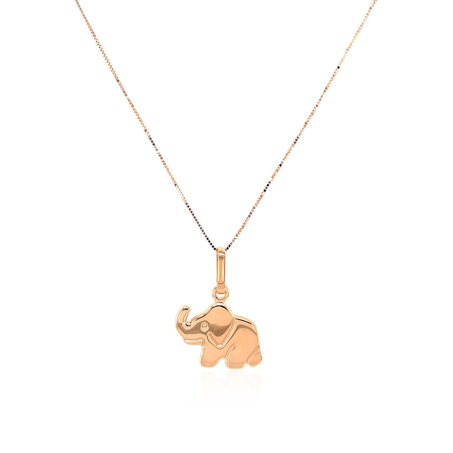 Colgante de elefante en oro rosa de 10k