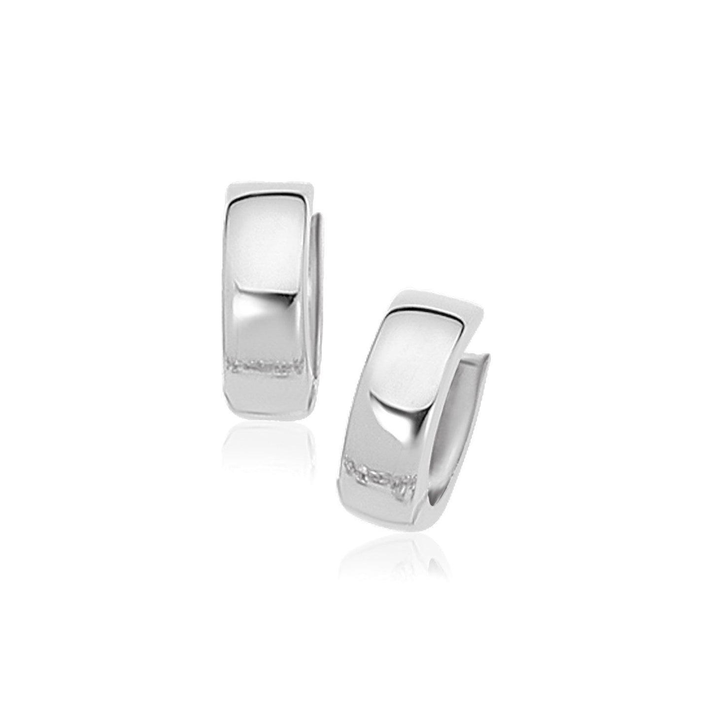 Aretes de aro ajustables de oro blanco de 14k