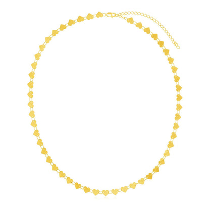 Cadena de oro amarillo de 14k con corazones espejados