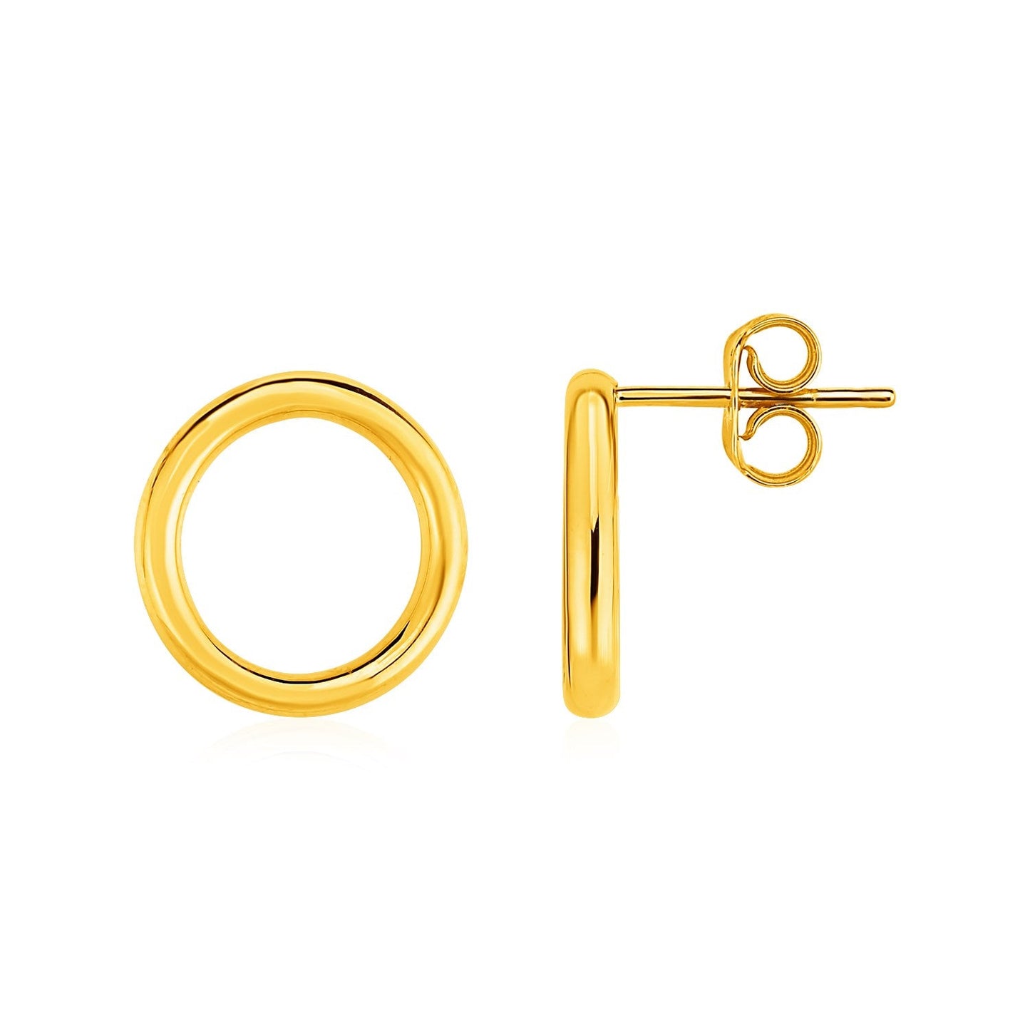 Pendientes de Poste de Círculo Abierto en Oro Amarillo de 14k