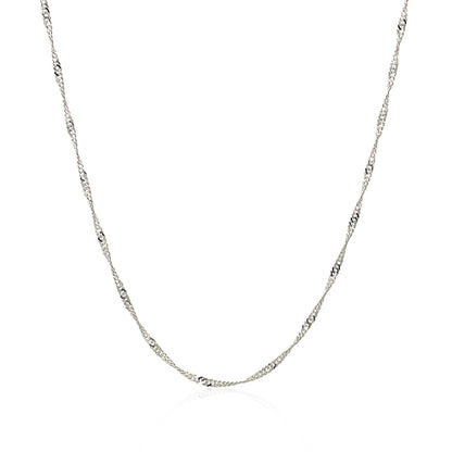 Cadena Singapur de oro blanco de 14k y 1.5mm
