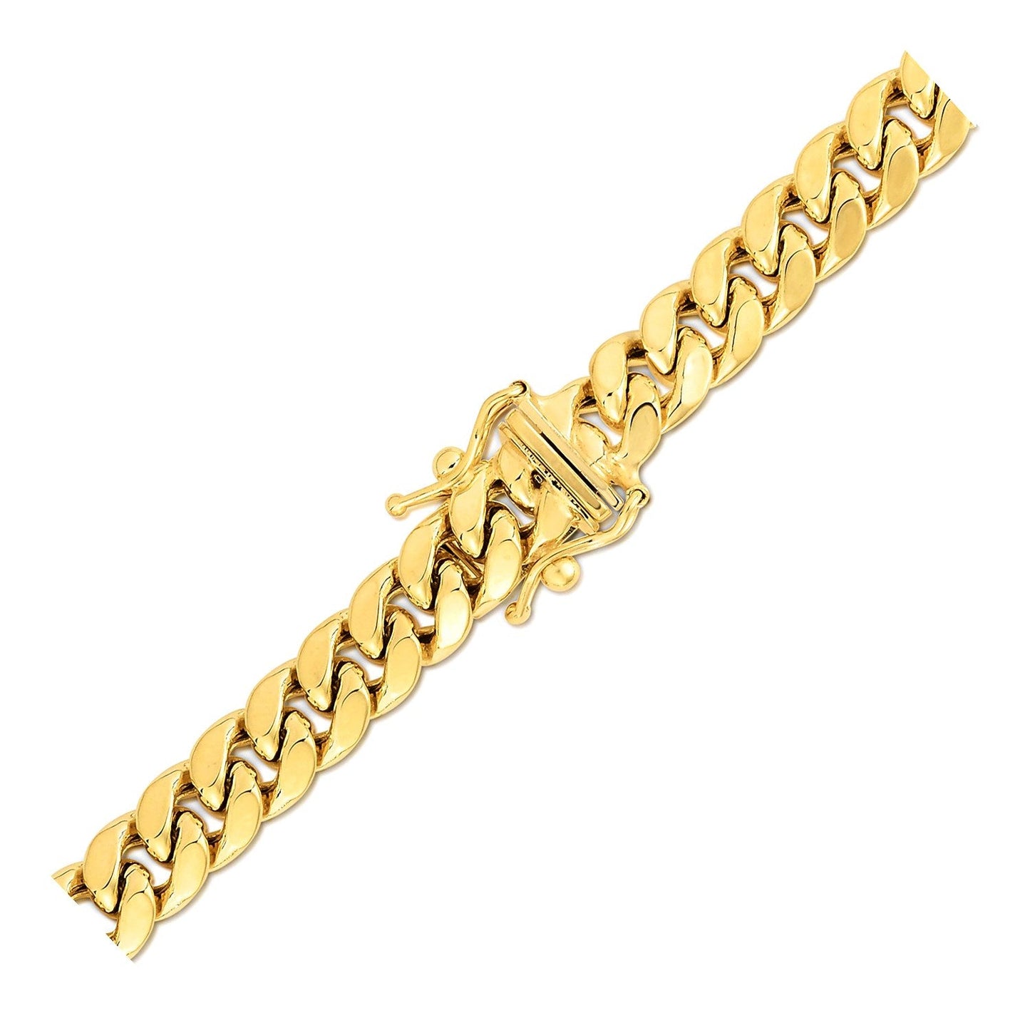 Cadena Cubana Miami Semisólida de Oro Amarillo de 14k y 6.9mm