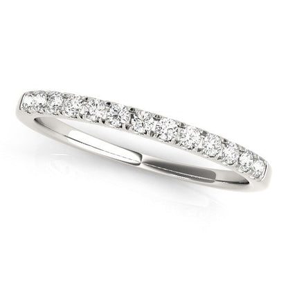 Anillo de boda con diamante atemporal de oro blanco de 14 quilates (1/5 qt)