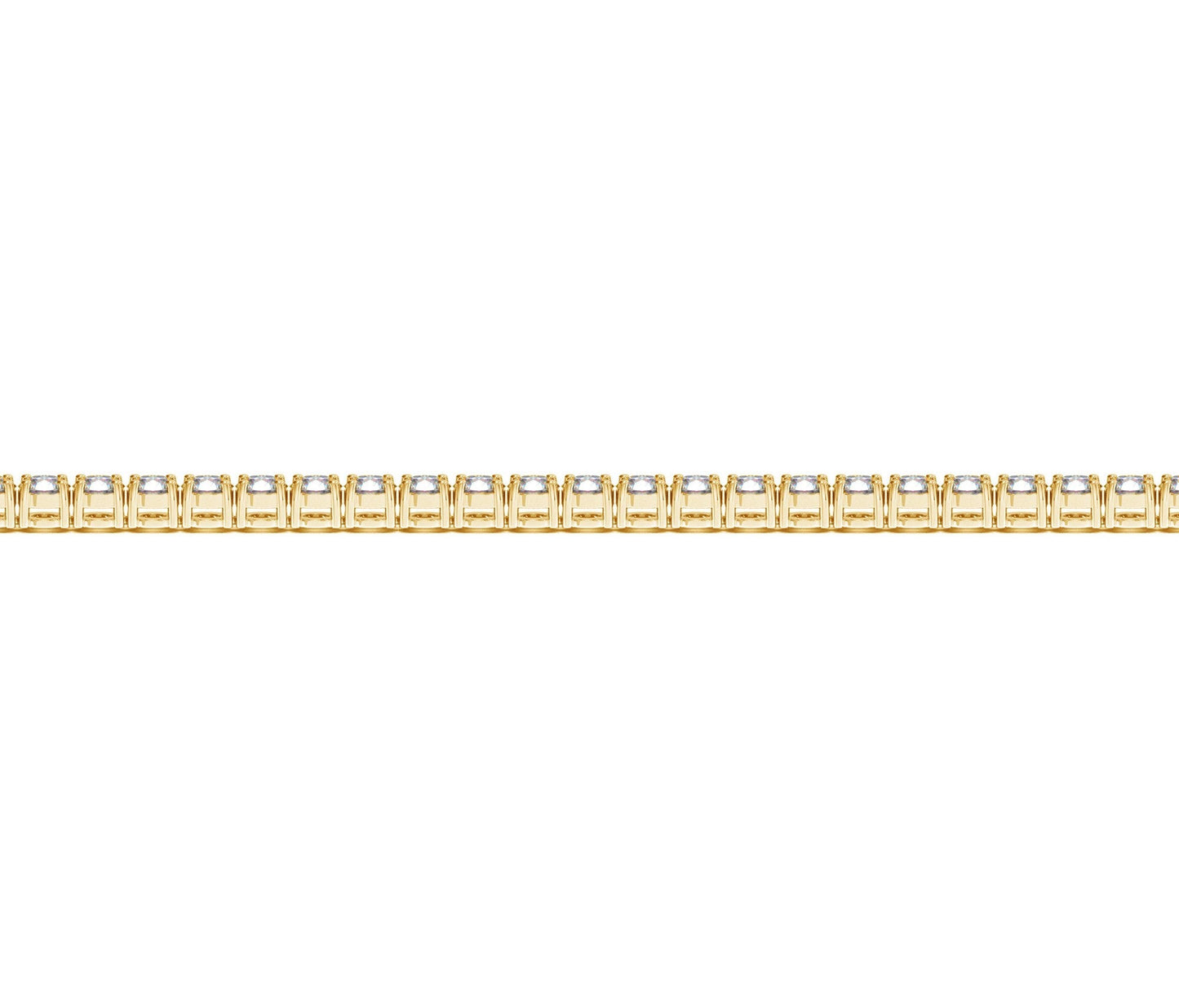 Pulsera de tenis de oro amarillo de 14k con diamantes redondos cultivados en laboratorio (3 ct. pt. F/G VS2/SI1)