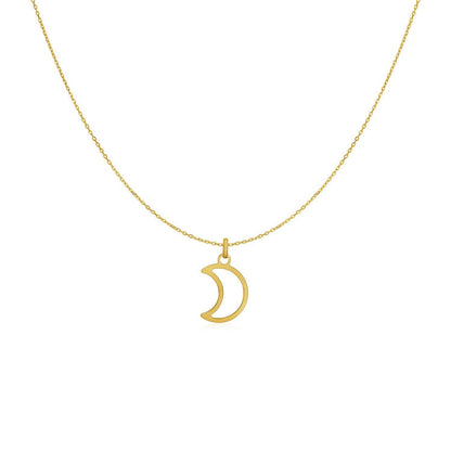 Collar de oro amarillo de 14k con luna