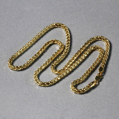 Cadena Franco redonda de oro amarillo de 14k con corte de diamante de 3,15mm