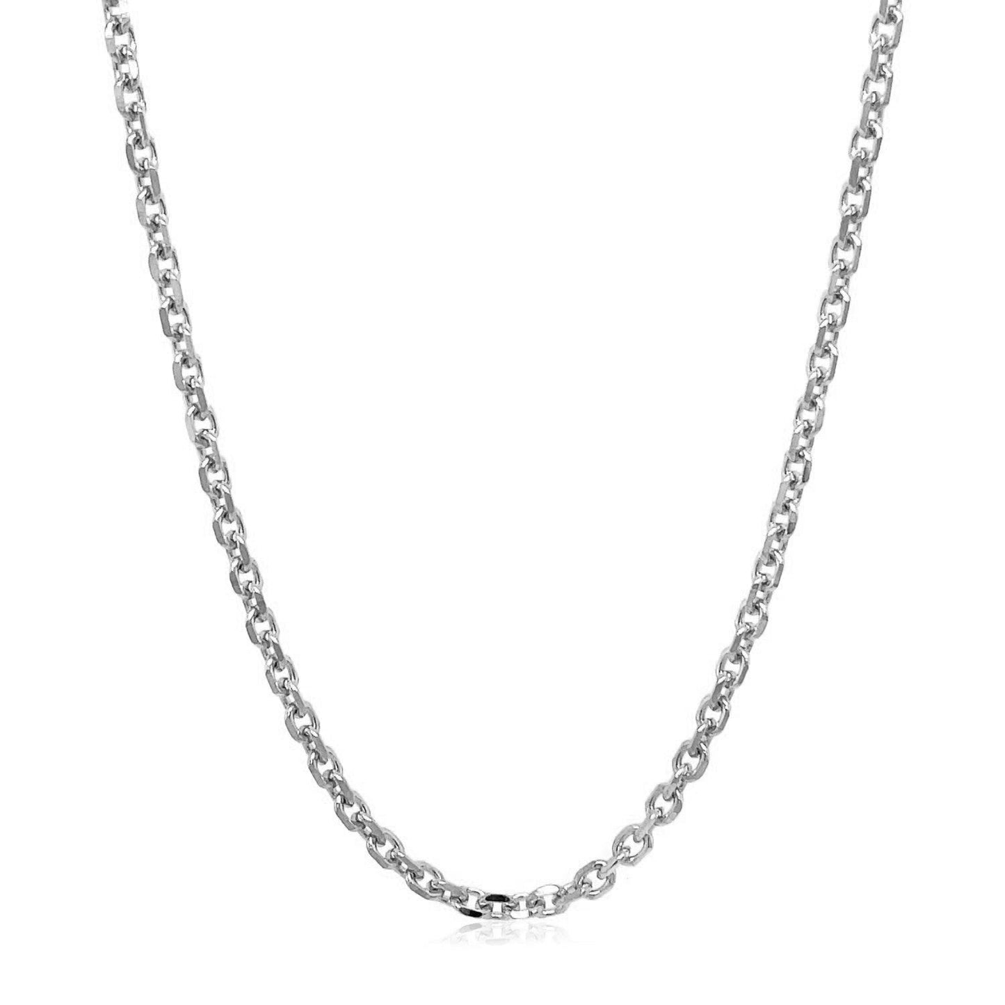 Cadena de eslabones de cable de oro blanco de 14k con corte de diamante (2.60 mm)
