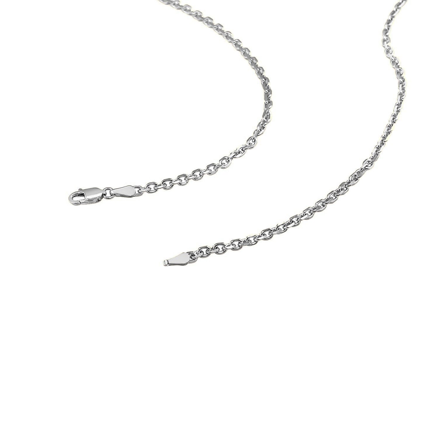 Cadena de eslabones de cable de oro blanco de 14k con corte de diamante (2.60 mm)