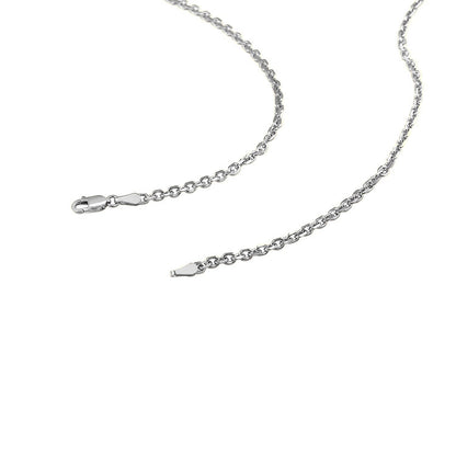 Cadena de eslabones de cable de oro blanco de 14k con corte de diamante (2.60 mm)