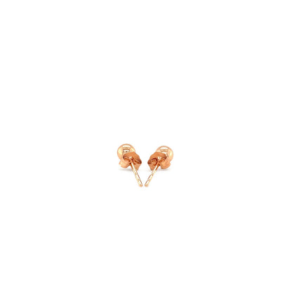Pendientes de botón de oro rosa de 14k estilo bola (4.0 mm)