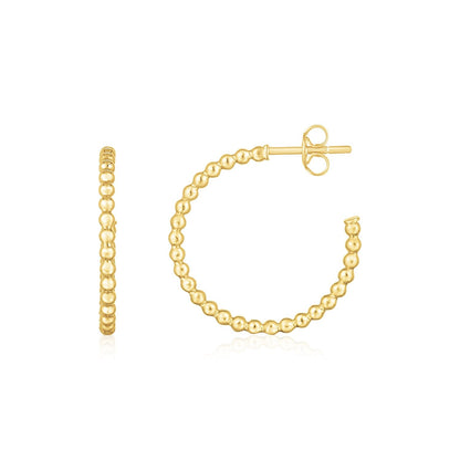 Pendientes de aro con cuentas de oro amarillo de 14 quilates