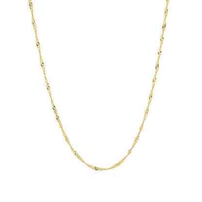 Cadena Singapur de oro amarillo de 14k y 1.5mm