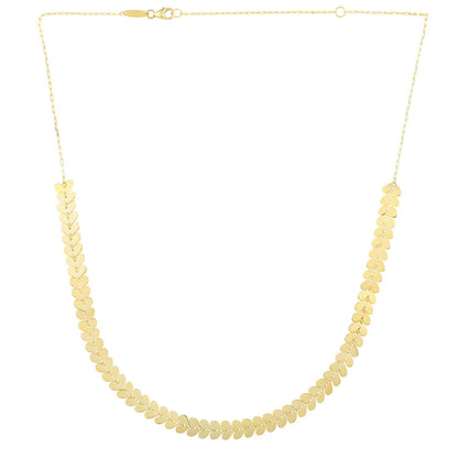 Collar de cadena con eslabones de corazón pulidos de oro amarillo de 14k