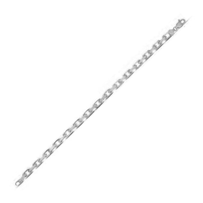 Pulsera de cadena de cable francés de oro blanco de 14k (4.80 mm)