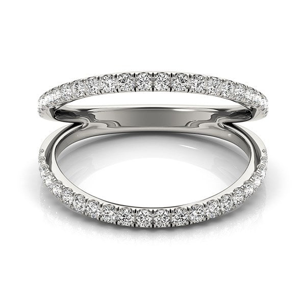Anillo de oro blanco de 14k con banda dividida de diamantes (1/4 quilate total)