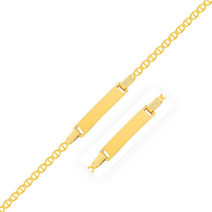 Pulsera de identificación de eslabones estilo marinero de oro amarillo de 14k para niños
