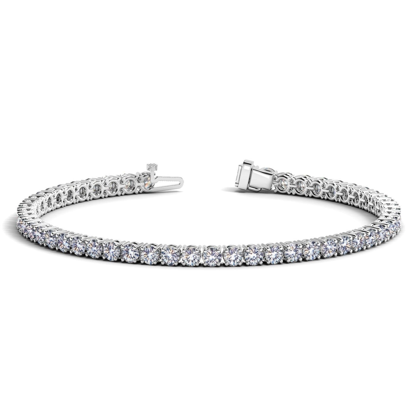 Pulsera de tenis de diamantes redondos cultivados en laboratorio en oro blanco de 14k (6 cctw F/G VS2/SI1)