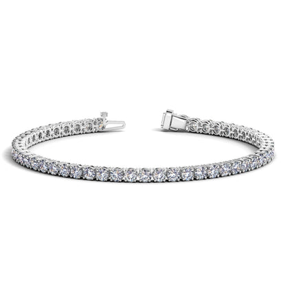 Pulsera de tenis de diamantes redondos cultivados en laboratorio en oro blanco de 14k (6 cctw F/G VS2/SI1)