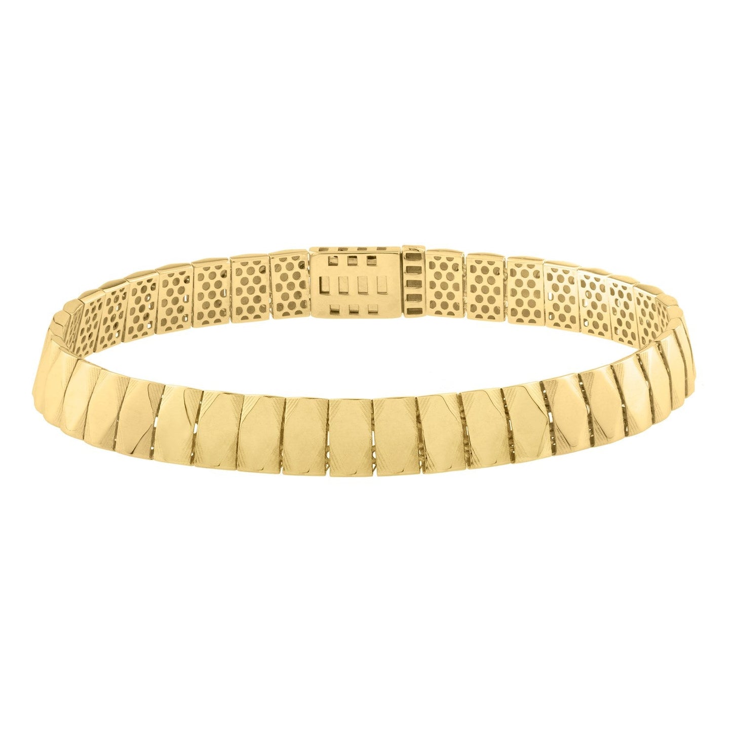 Pulsera de 14k de oro amarillo con eslabones de diamante (7.10 mm)