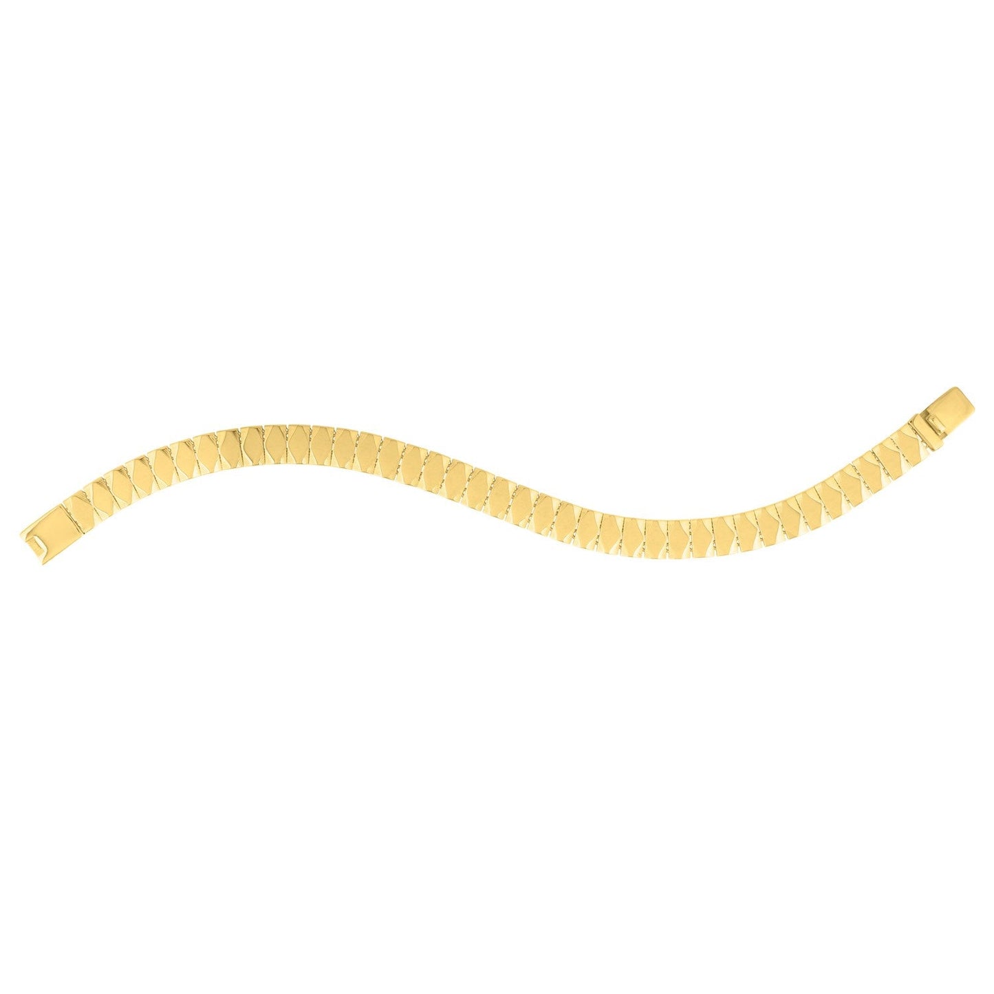 Pulsera de 14k de oro amarillo con eslabones de diamante (7.10 mm)