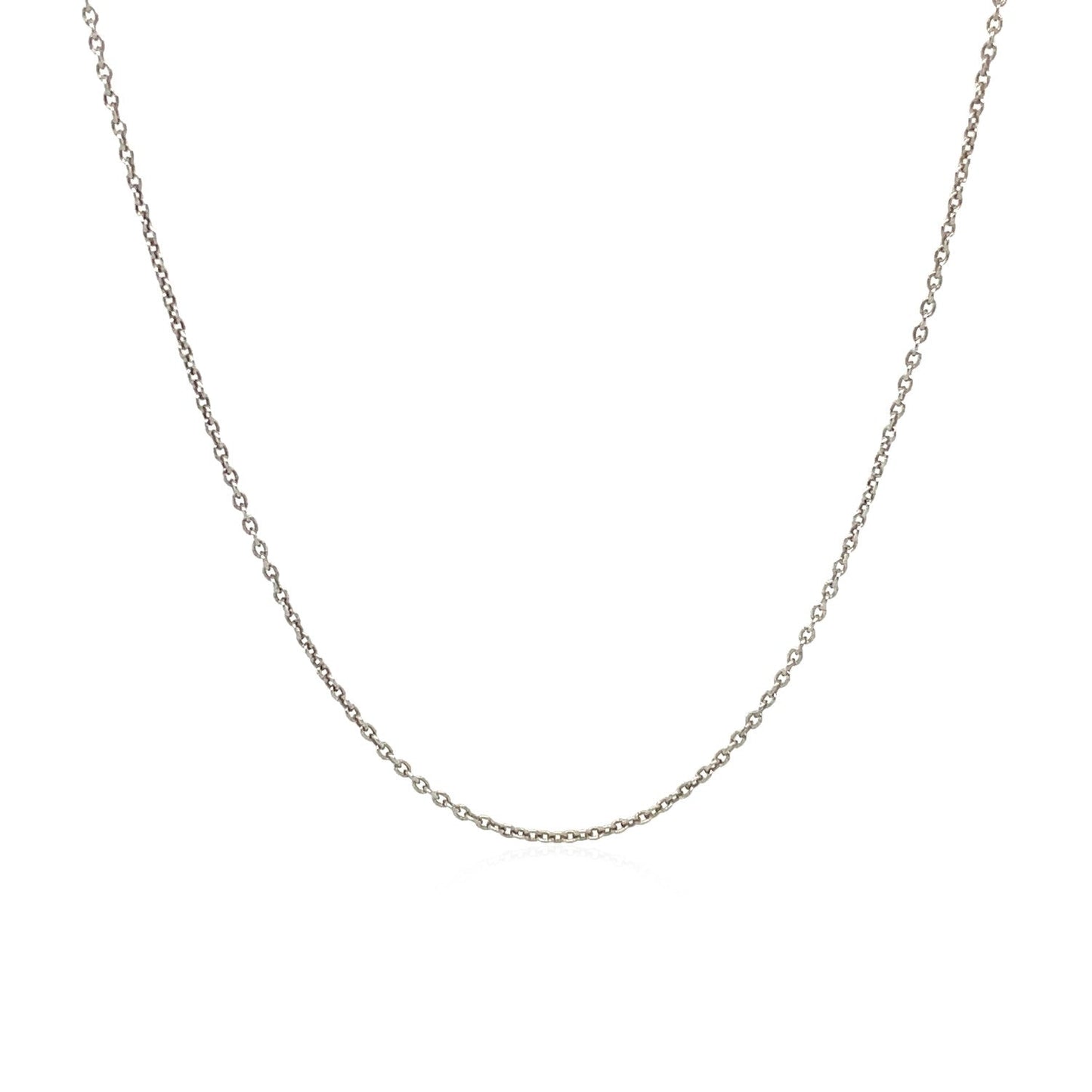 Cadena de eslabones redondos de oro blanco de 14k de 1.1mm