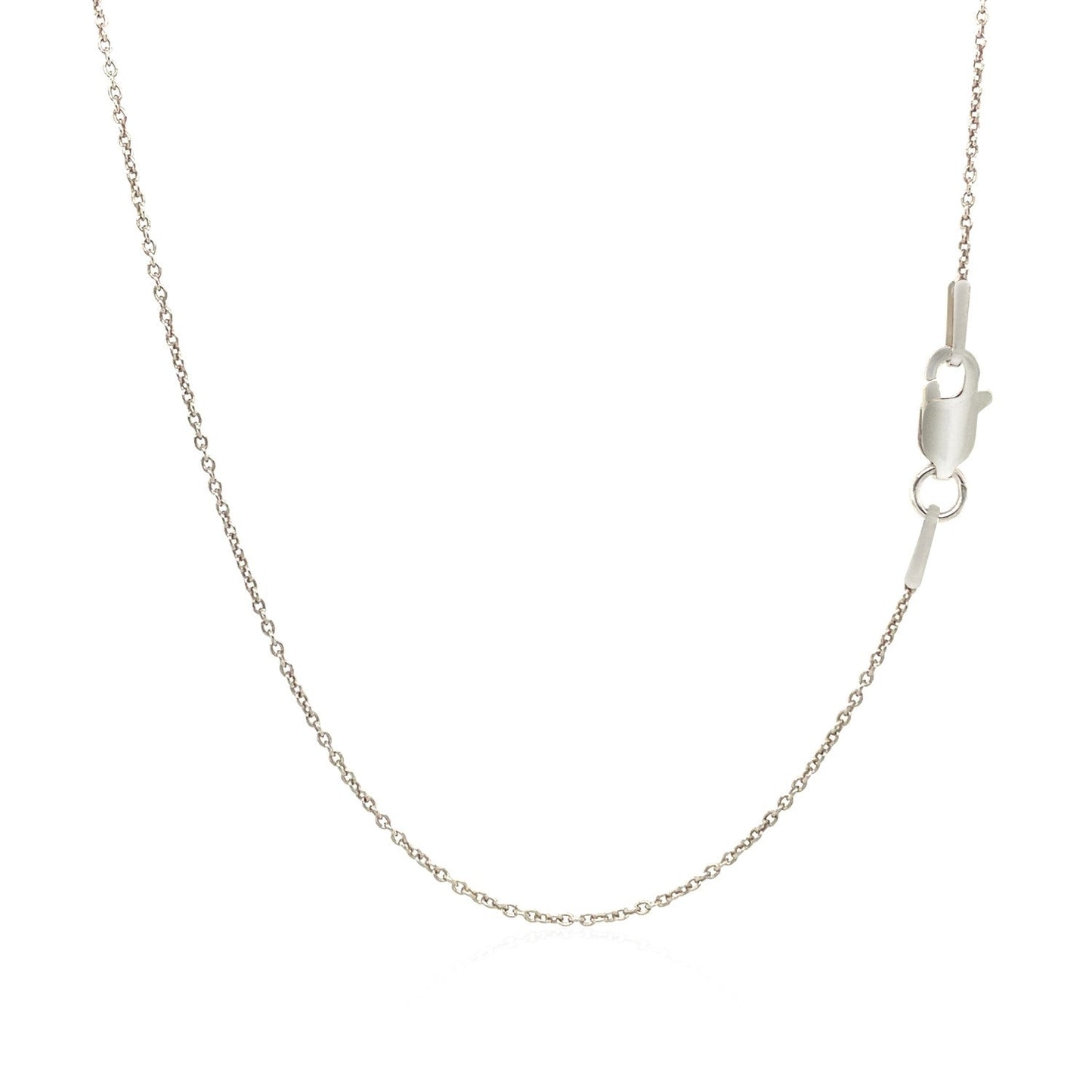Cadena de eslabones redondos de oro blanco de 14k de 1.1mm