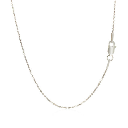 Cadena de eslabones redondos de oro blanco de 14k de 1.1mm