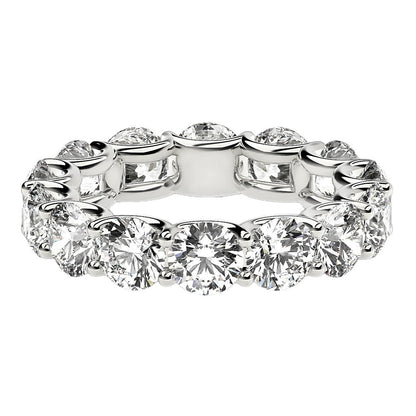 Anillo de eternidad de diamantes redondos cultivados en laboratorio de oro blanco de 14k (6 quilates peso total FG/VS2)