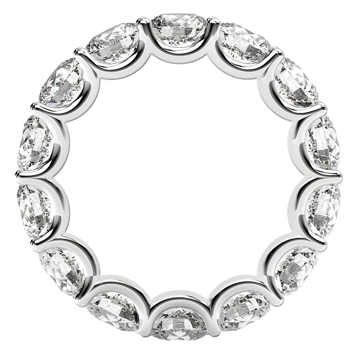 Anillo de eternidad de diamantes redondos cultivados en laboratorio de oro blanco de 14k (6 quilates peso total FG/VS2)