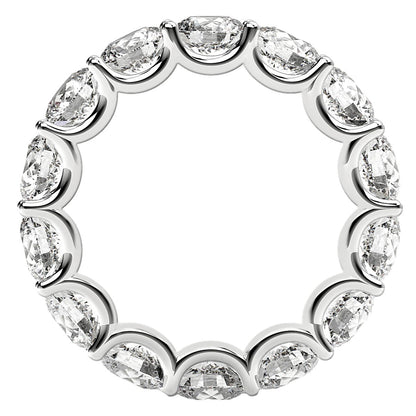 Anillo de eternidad de diamantes redondos cultivados en laboratorio de oro blanco de 14k (6 quilates peso total FG/VS2)
