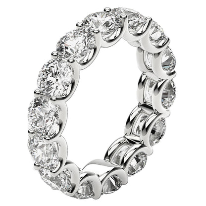 Anillo de eternidad de diamantes redondos cultivados en laboratorio de oro blanco de 14k (6 quilates peso total FG/VS2)