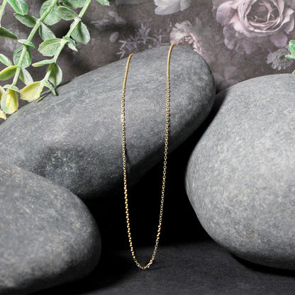 Cadena de eslabones tipo cable con corte de diamante de oro amarillo de 14k y 0.8mm