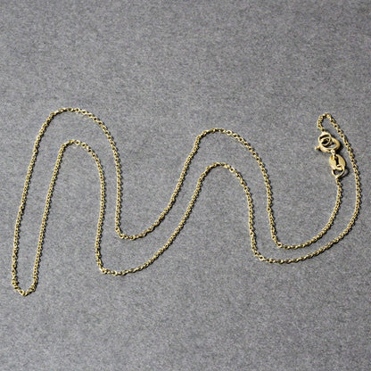 Cadena de eslabones tipo cable con corte de diamante de oro amarillo de 14k y 0.8mm