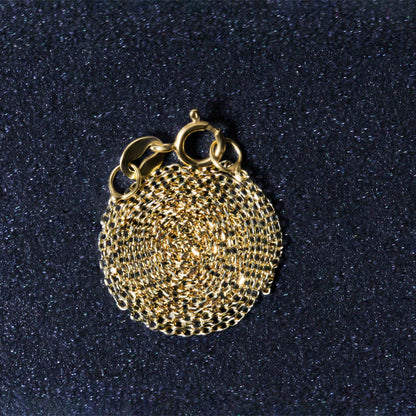 Cadena de eslabones tipo cable con corte de diamante de oro amarillo de 14k y 0.8mm