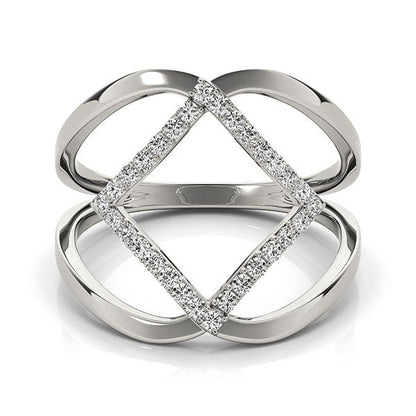 Anillo de diseño entrelazado de oro blanco de 14k con diamante (1/5 qt)