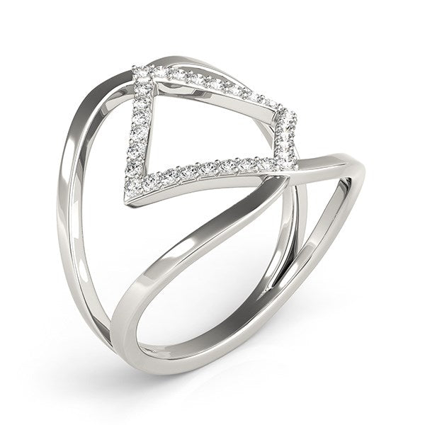 Anillo de diseño entrelazado de oro blanco de 14k con diamante (1/5 qt)