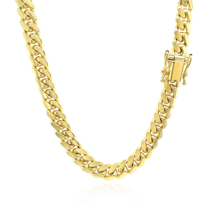 Cadena sólida de oro amarillo de 14k Clásica Miami Cubana de 6.0mm