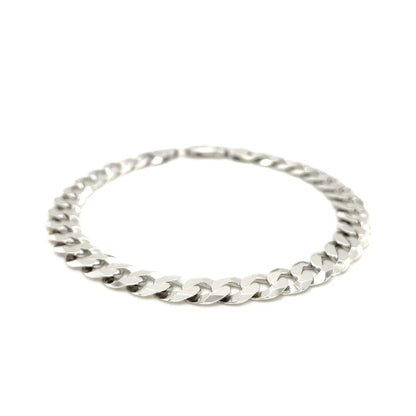 Pulsera estilo barbada de plata de ley rodiada de 7,9 mm